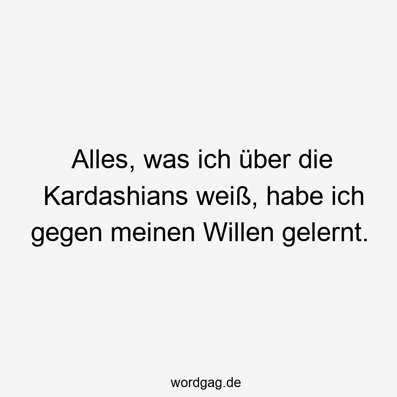 Alles, was ich über die Kardashians weiß, habe ich gegen meinen Willen gelernt.