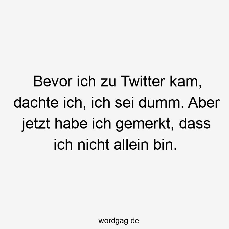 Bevor ich zu Twitter kam, dachte ich, ich sei dumm. Aber jetzt habe ich gemerkt, dass ich nicht allein bin.