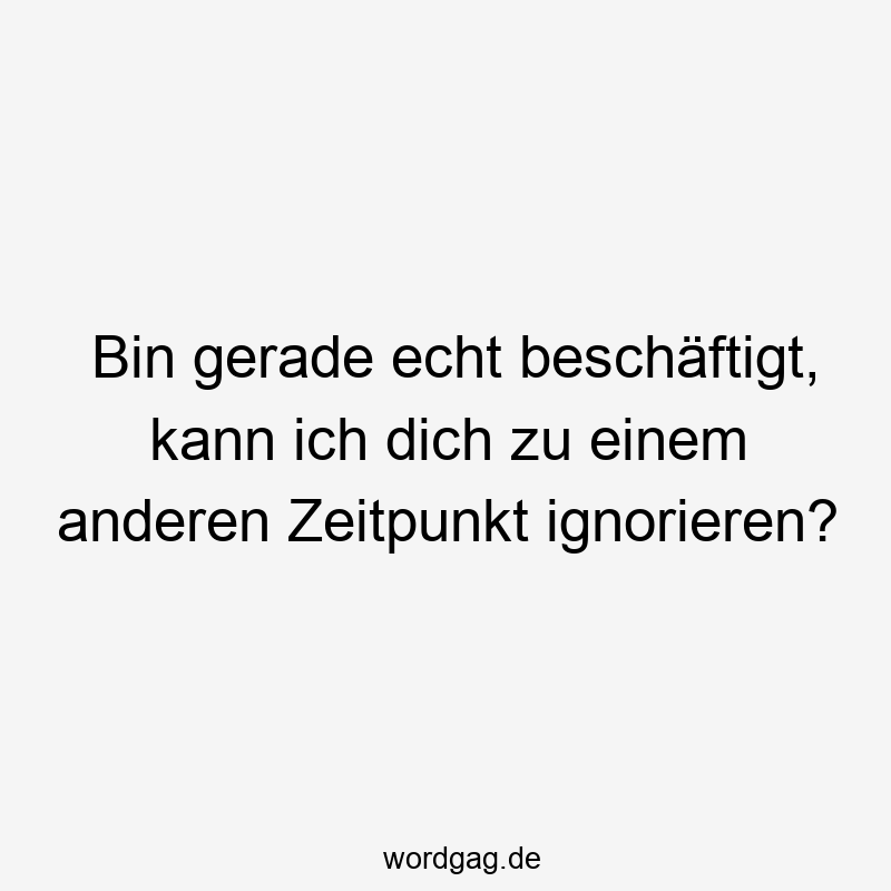 Bin gerade echt beschäftigt, kann ich dich zu einem anderen Zeitpunkt ignorieren?