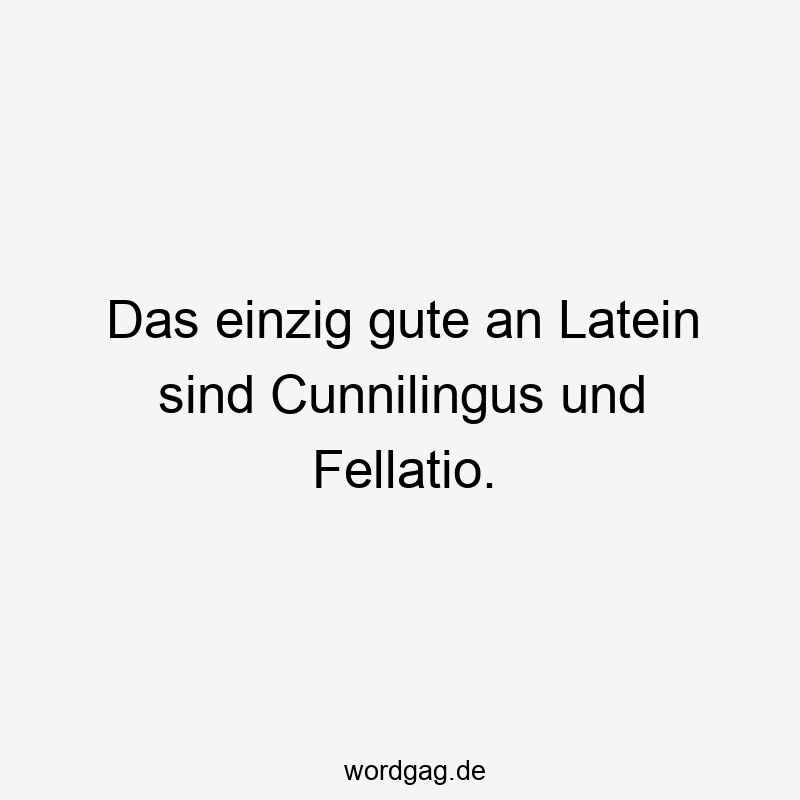 Lustige Sprüche: Latein - Das einzig gute an Latein sind Cunnilingus und Fellatio.