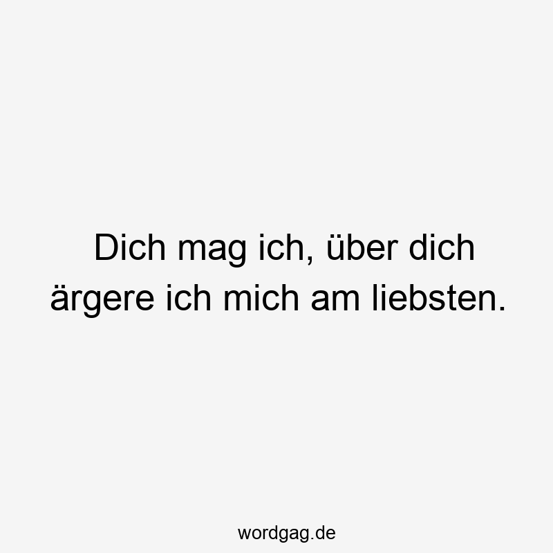 Lustige Sprüche: Freundschaft - Dich mag ich, über dich ärgere ich mich am liebsten.