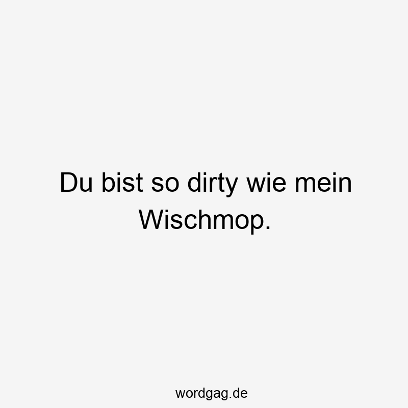 Du bist so dirty wie mein Wischmop.