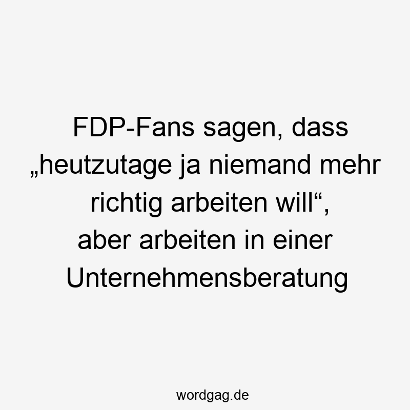 FDP-Fans sagen, dass „heutzutage ja niemand mehr richtig arbeiten will“, aber arbeiten in einer Unternehmensberatung