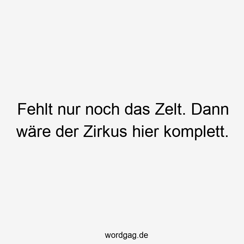 Fehlt nur noch das Zelt. Dann wäre der Zirkus hier komplett.
