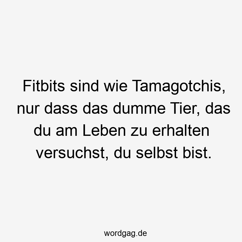 Fitbits sind wie Tamagotchis, nur dass das dumme Tier, das du am Leben zu erhalten versuchst, du selbst bist.