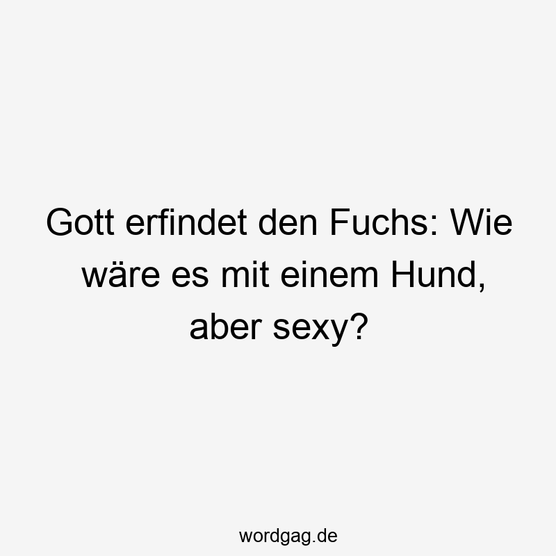 Gott erfindet den Fuchs: Wie wäre es mit einem Hund, aber sexy?