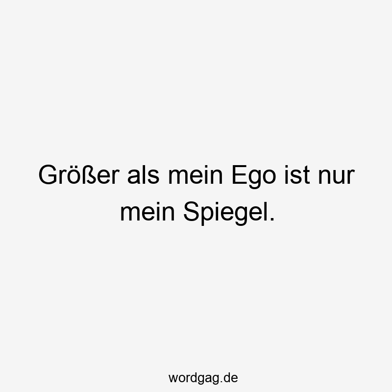 67 Lustige große Sprüche - Größer als mein Ego ist nur mein Spiegel.