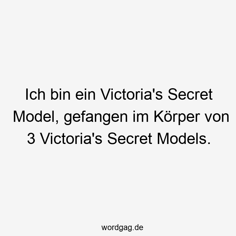 Ich bin ein Victoria’s Secret Model, gefangen im Körper von 3 Victoria’s Secret Models.