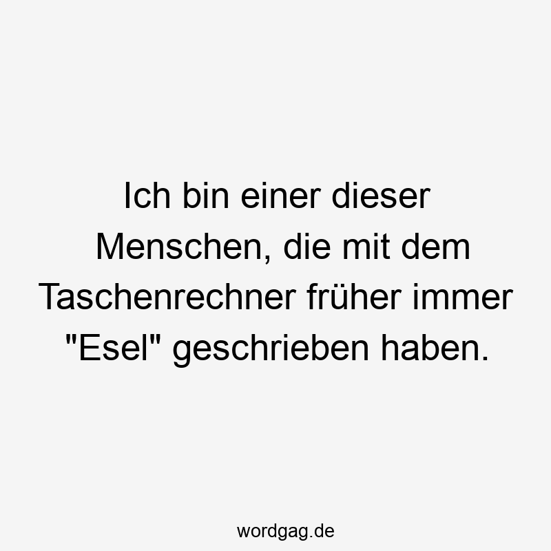Ich bin einer dieser Menschen, die mit dem Taschenrechner früher immer „Esel“ geschrieben haben.