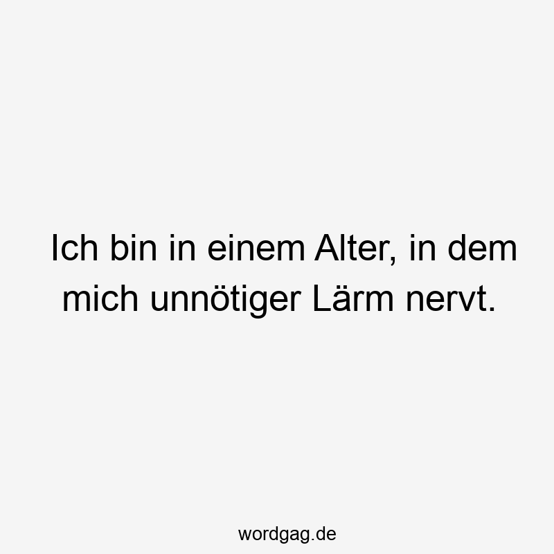 57 Lustige Nerven Sprüche - Ich bin in einem Alter, in dem mich unnötiger Lärm nervt.