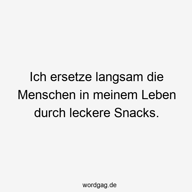 Ich ersetze langsam die Menschen in meinem Leben durch leckere Snacks.