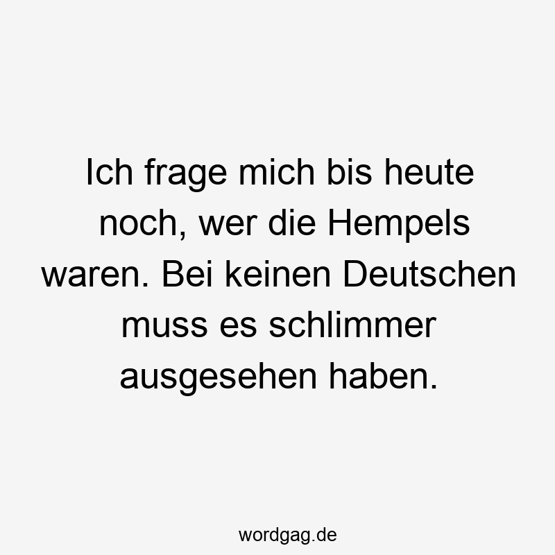 35 Lustige Deutschen Sprüche - Ich frage mich bis heute noch, wer die Hempels waren. Bei keinen Deutschen muss es schlimmer ausgesehen haben.