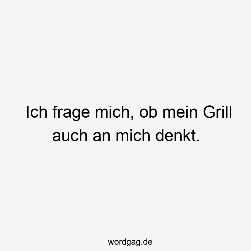 Ich frage mich, ob mein Grill auch an mich denkt.