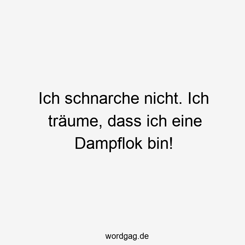 Ich schnarche nicht. Ich träume, dass ich eine Dampflok bin!