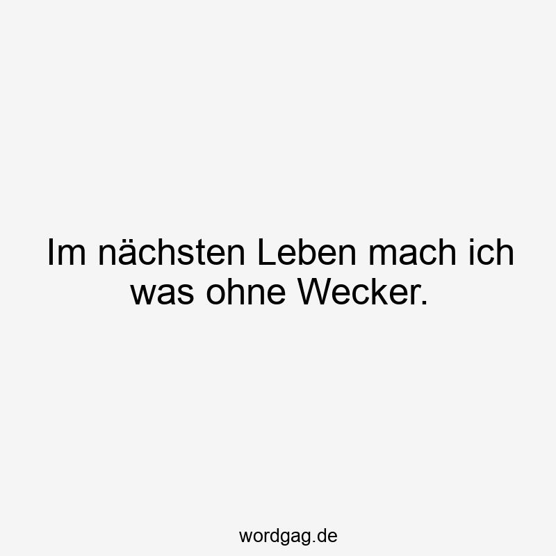 156 Lustige Freiheit Sprüche - Im nächsten Leben mach ich was ohne Wecker.