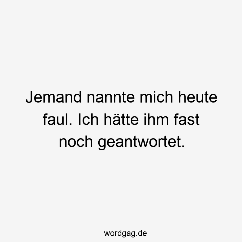 96 Lustige Faul Sprüche - Jemand nannte mich heute faul. Ich hätte ihm fast noch geantwortet.