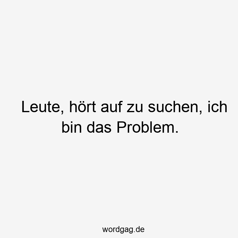 Leute, hört auf zu suchen, ich bin das Problem.
