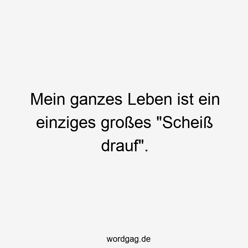 Mein ganzes Leben ist ein einziges großes „Scheiß drauf“.