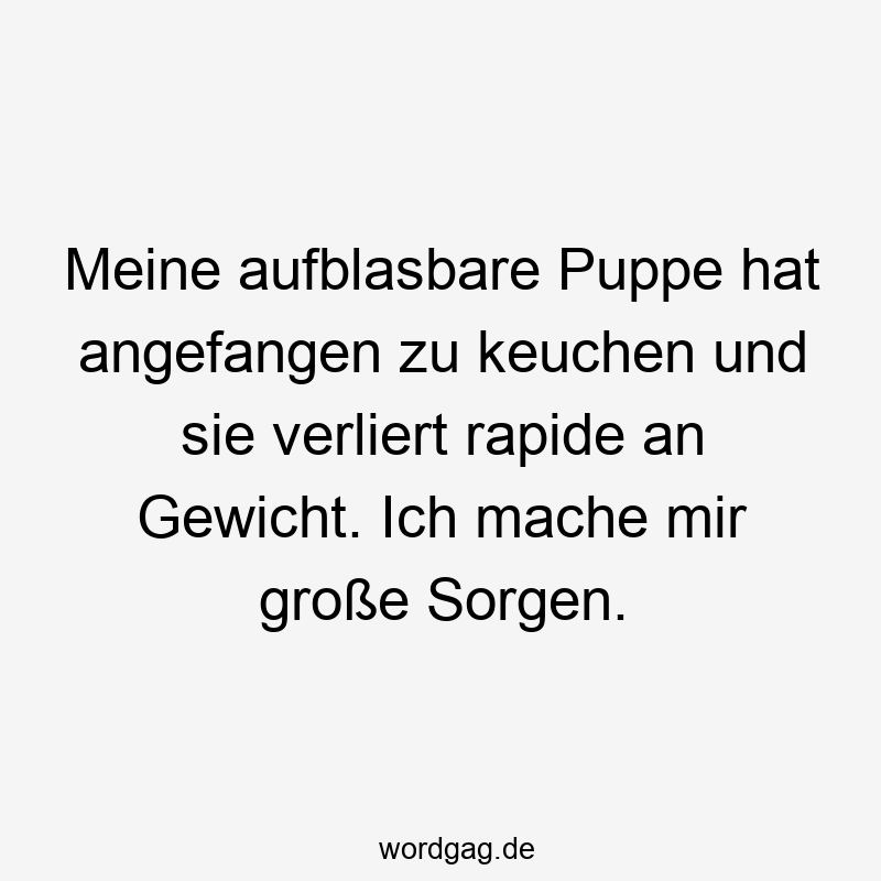 67 Lustige große Sprüche - Meine aufblasbare Puppe hat angefangen zu keuchen und sie verliert rapide an Gewicht. Ich mache mir große Sorgen.