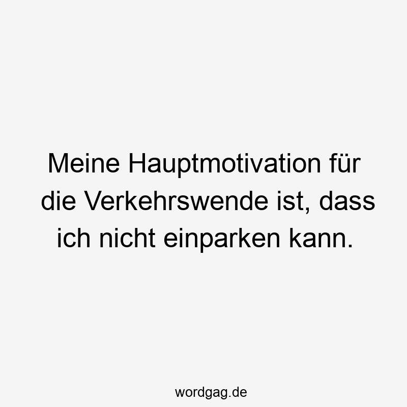 Meine Hauptmotivation für die Verkehrswende ist, dass ich nicht einparken kann.