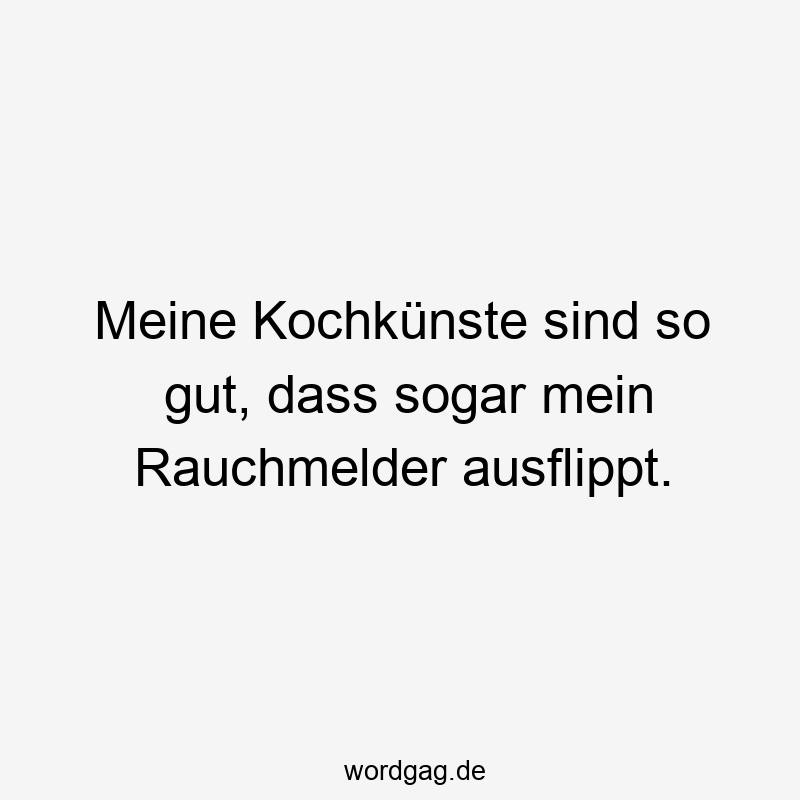 Lustige Rauchmelder Sprüche - Meine Kochkünste sind so gut, dass sogar mein Rauchmelder ausflippt.