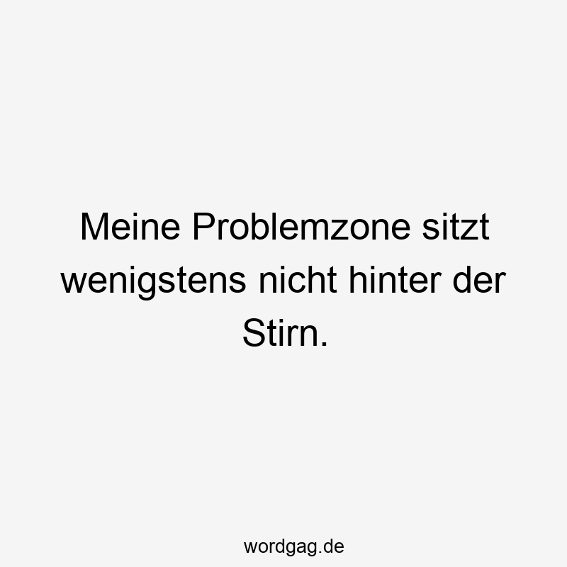 Lustige Sprüche: Problemzone - Meine Problemzone sitzt wenigstens nicht hinter der Stirn.