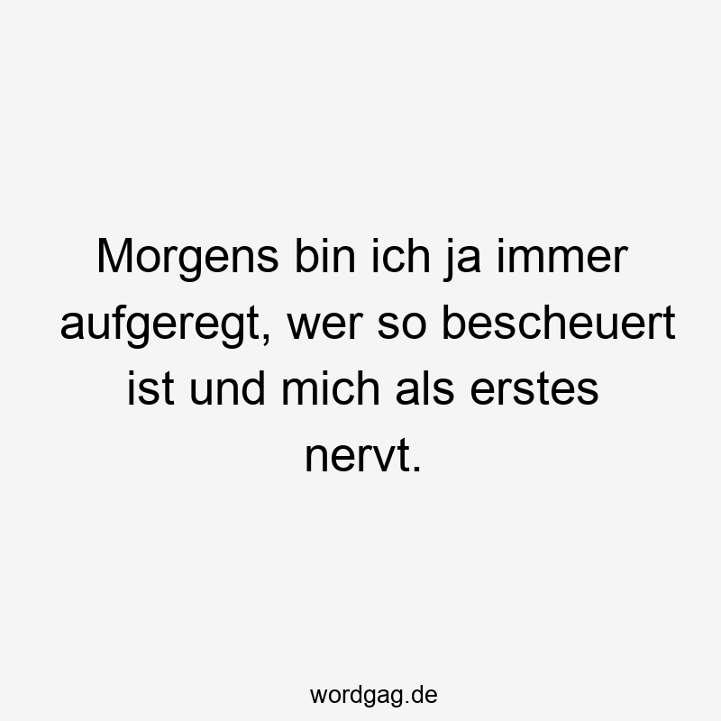 57 Lustige Nerven Sprüche - Morgens bin ich ja immer aufgeregt, wer so bescheuert ist und mich als erstes nervt.
