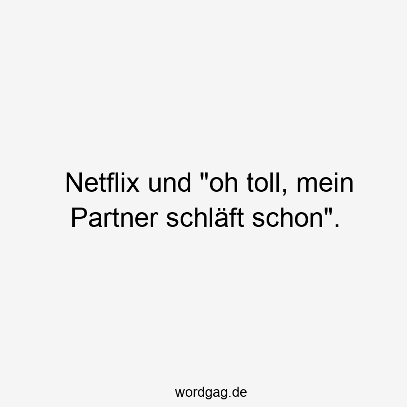 146 Lustige Freizeit Sprüche - Netflix und „oh toll, mein Partner schläft schon“.