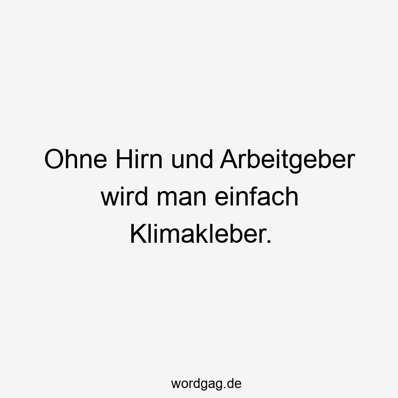 Ohne Hirn und Arbeitgeber wird man einfach Klimakleber.