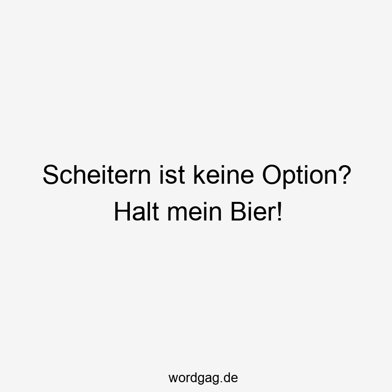 Scheitern ist keine Option? Halt mein Bier!