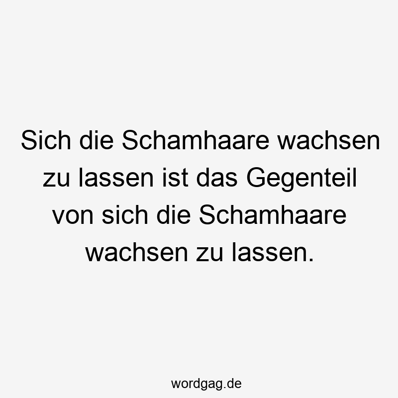195 Lustige lassen Sprüche - Sich die Schamhaare wachsen zu lassen ist das Gegenteil von sich die Schamhaare wachsen zu lassen.