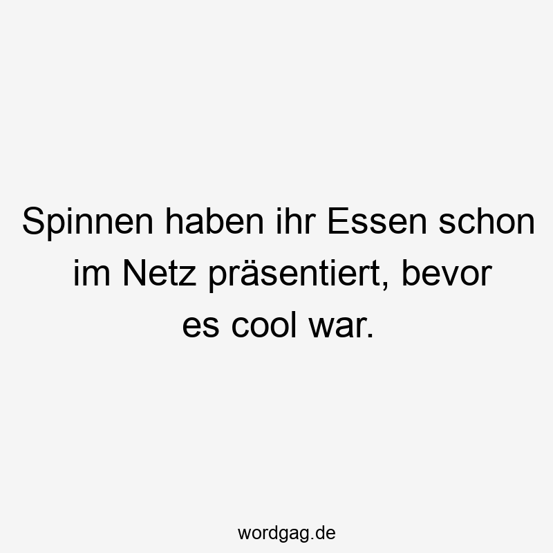 Spinnen haben ihr Essen schon im Netz präsentiert, bevor es cool war.