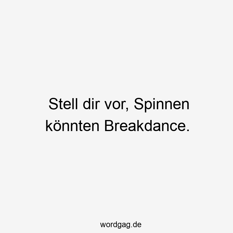 Stell dir vor, Spinnen könnten Breakdance.