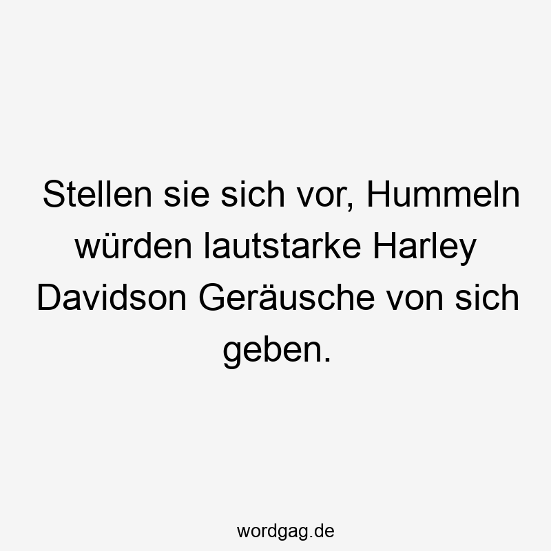 Stellen sie sich vor, Hummeln würden lautstarke Harley Davidson Geräusche von sich geben.