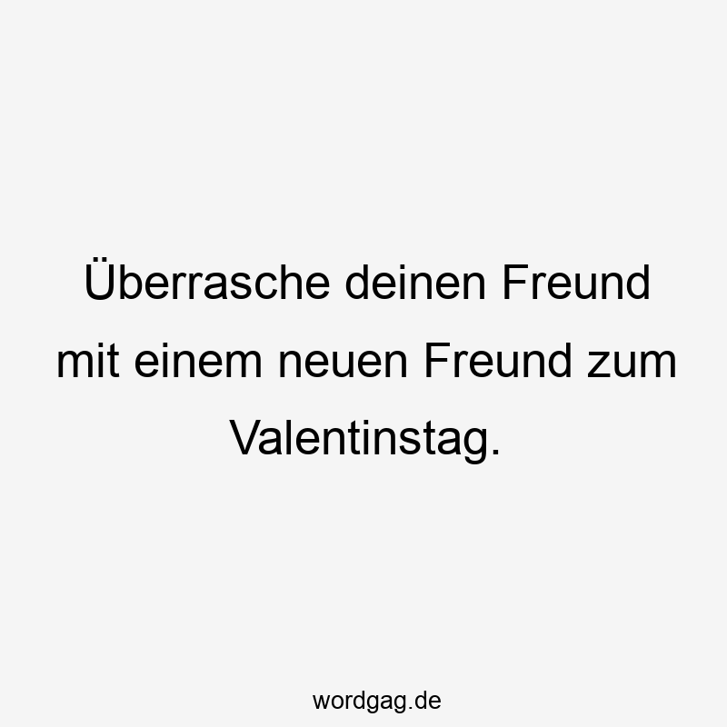 Überrasche deinen Freund mit einem neuen Freund zum Valentinstag.