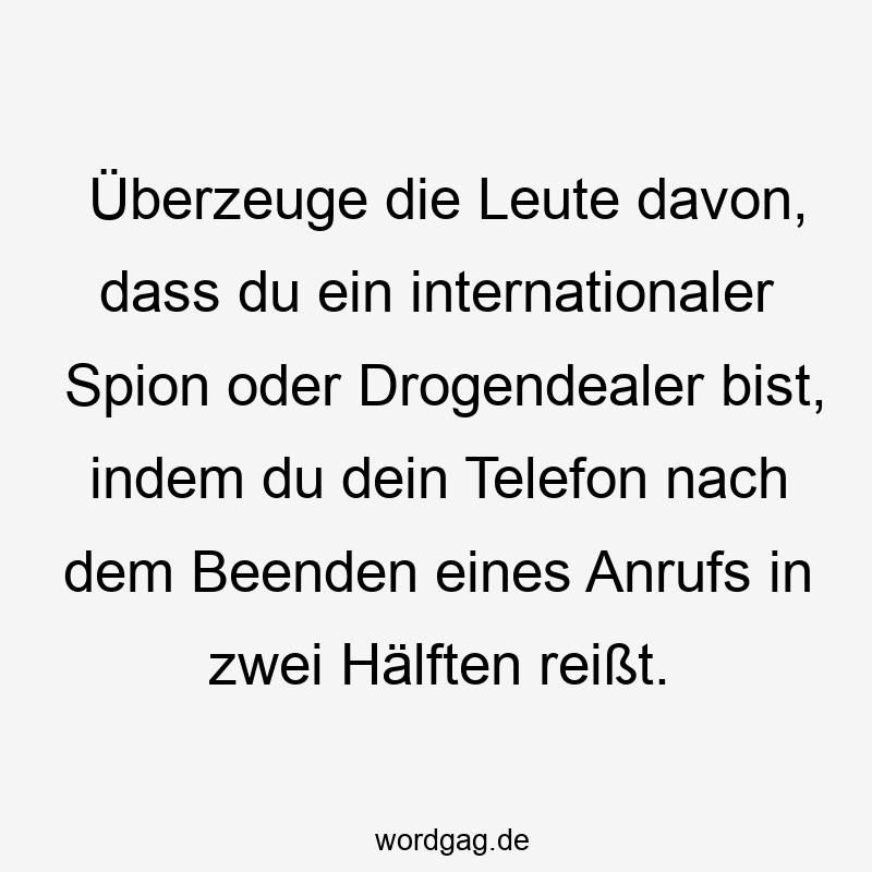 Überzeuge die Leute davon, dass du ein internationaler Spion oder Drogendealer bist, indem du dein Telefon nach dem Beenden eines Anrufs in zwei Hälften reißt.