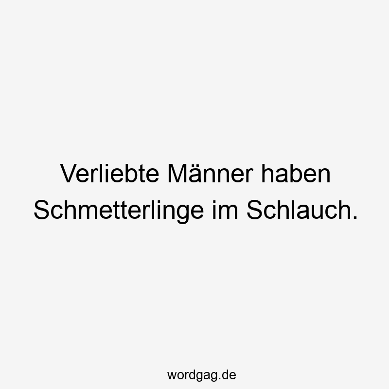 Verliebte Männer haben Schmetterlinge im Schlauch.
