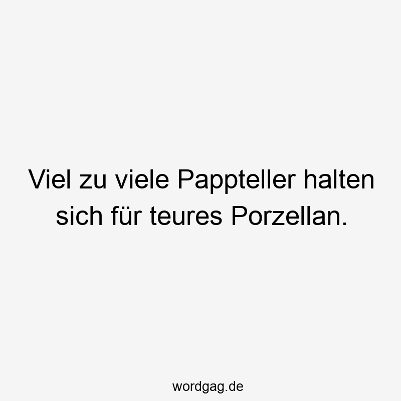 203 Lustige viele Sprüche - Viel zu viele Pappteller halten sich für teures Porzellan.