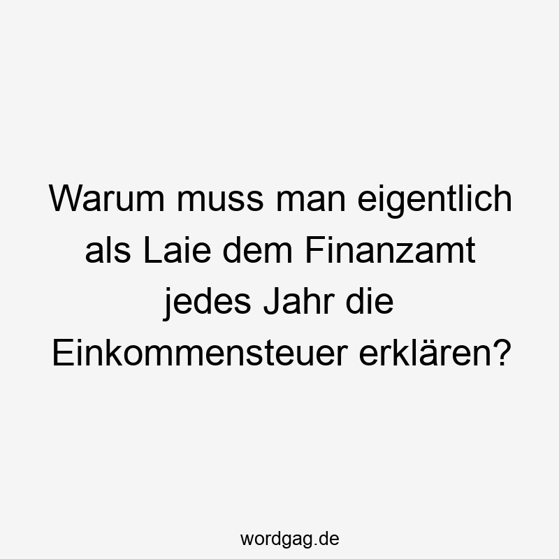 Warum muss man eigentlich als Laie dem Finanzamt jedes Jahr die Einkommensteuer erklären?