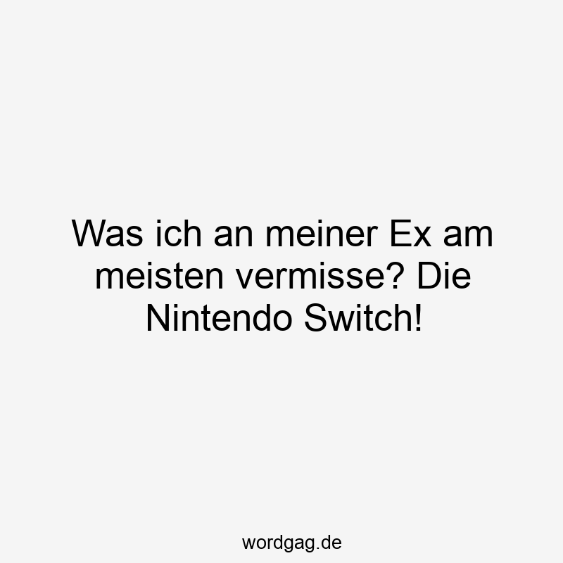 Lustige Nintendo Sprüche - Was ich an meiner Ex am meisten vermisse? Die Nintendo Switch!