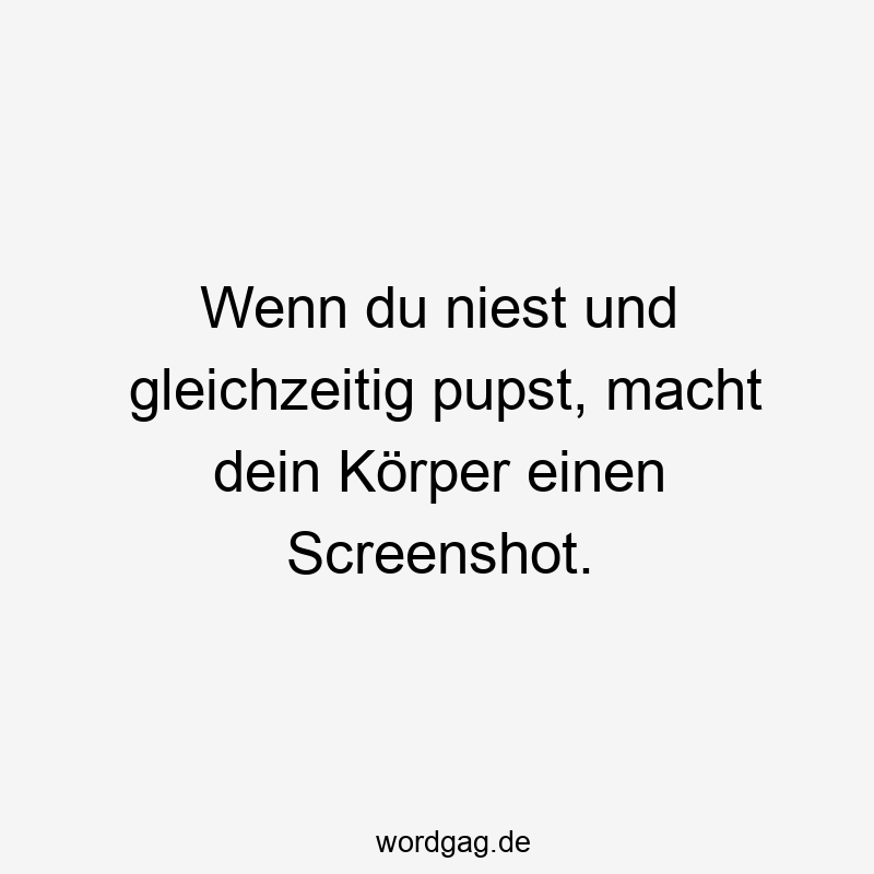 Wenn du niest und gleichzeitig pupst, macht dein Körper einen Screenshot.