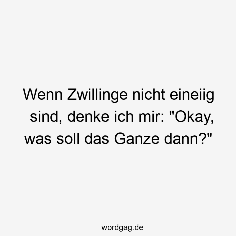 Wenn Zwillinge nicht eineiig sind, denke ich mir: „Okay, was soll das Ganze dann?“