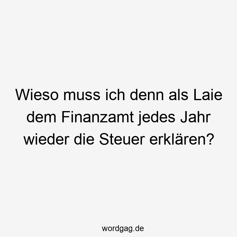 Wieso muss ich denn als Laie dem Finanzamt jedes Jahr wieder die Steuer erklären?
