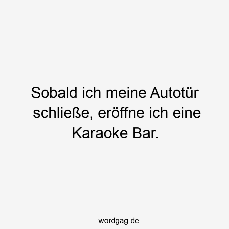 Sobald ich meine Autotür schließe, eröffne ich eine Karaoke Bar.