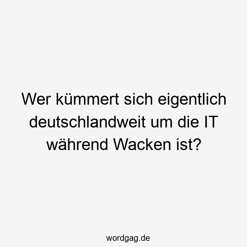 Wer kümmert sich eigentlich deutschlandweit um die IT während Wacken ist?