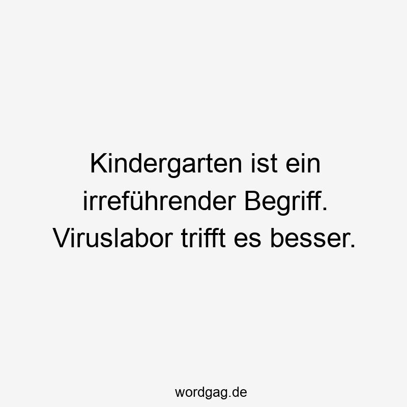 Kindergarten ist ein irreführender Begriff. Viruslabor trifft es besser.