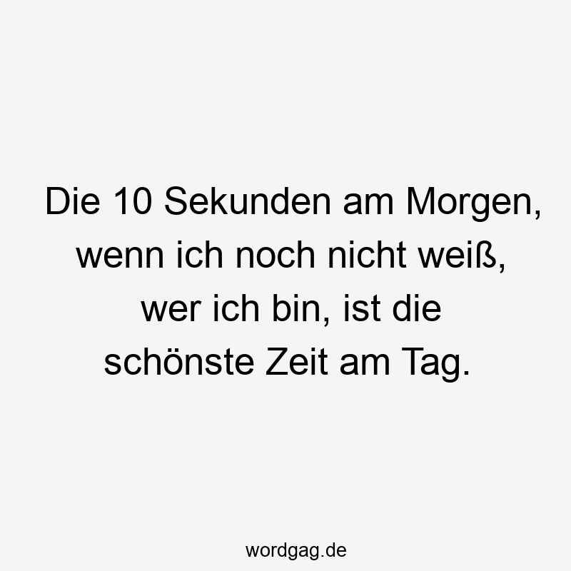26 Lustige Schönste Sprüche - Die 10 Sekunden am Morgen, wenn ich noch nicht weiß, wer ich bin, ist die schönste Zeit am Tag.