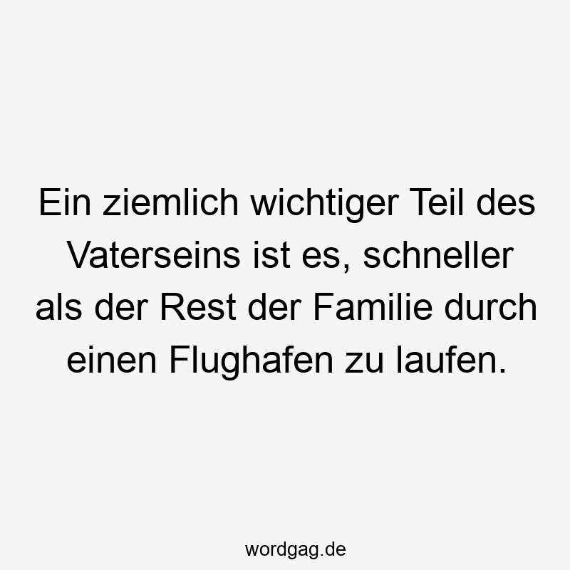 Ein ziemlich wichtiger Teil des Vaterseins ist es, schneller als der Rest der Familie durch einen Flughafen zu laufen.