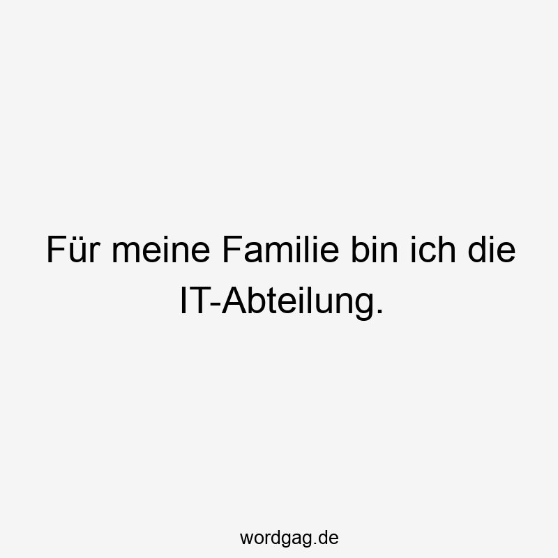 Für meine Familie bin ich die IT-Abteilung.