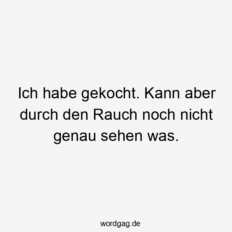 Ich habe gekocht. Kann aber durch den Rauch noch nicht genau sehen was.